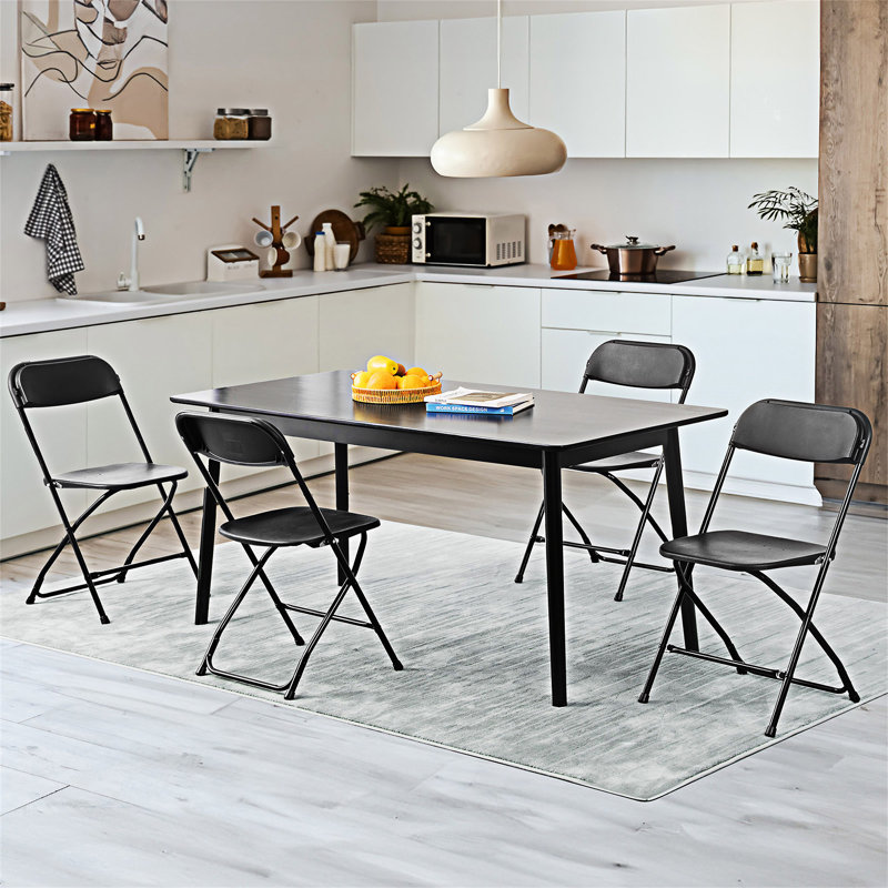 Chaise pliante moderne 10 pièces, Noir