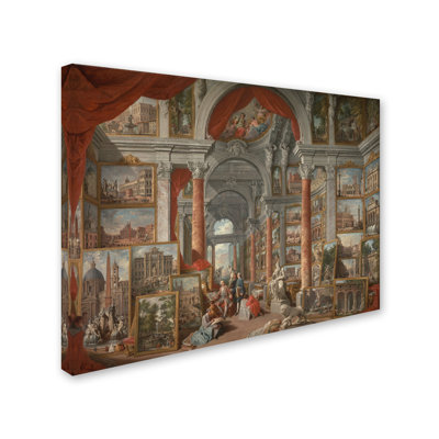 Picture Gallery With Views Of Rome by Giovanni Pannini - Wrapped Canvas Print