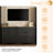 3-Piece Mid-Century Farmhouse Entertainment Center, 70" TV Stand with Bookshelf & Adjustable Storage Cabinet, Rustic Sideboard for Living Room, Black-1523584529