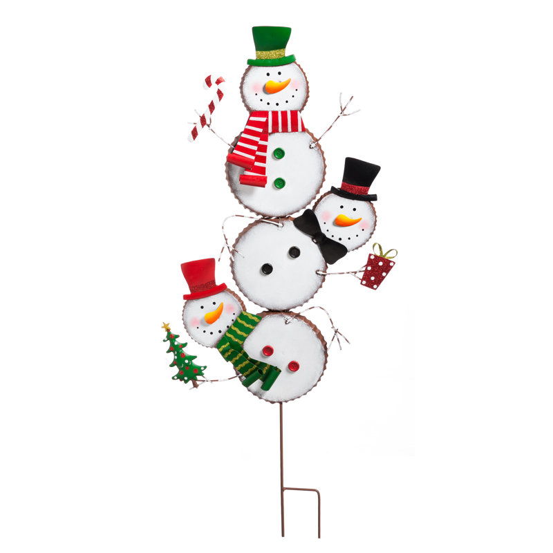 Totem de jardin bonhomme de neige