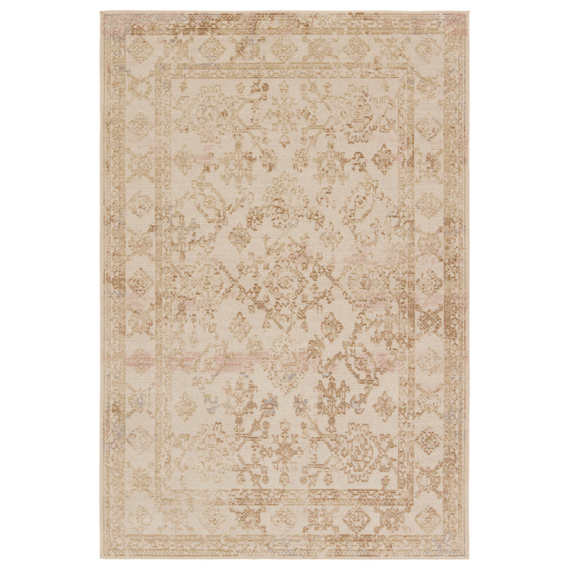 Tapis doré / ivoire Forand, Rectangle 8 pi x 10 pi