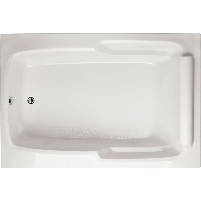 Duo 72'' L Soaking Bathtub, Satin Chrome, White