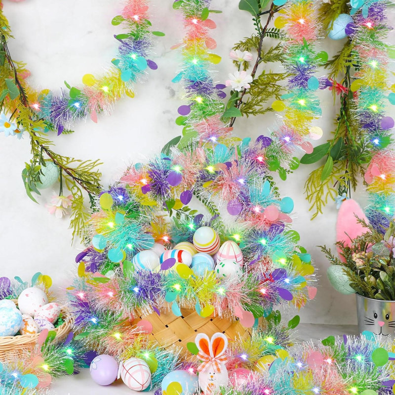 Guirlande de guirlande de 33 pi avec guirlande lumineuse guirlande lumineuse DEL et guirlande de Noël
