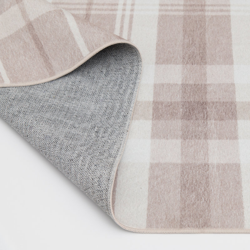 Vasudeva Washable Plaid Indoor Rug, Rectangle 5' x 7'