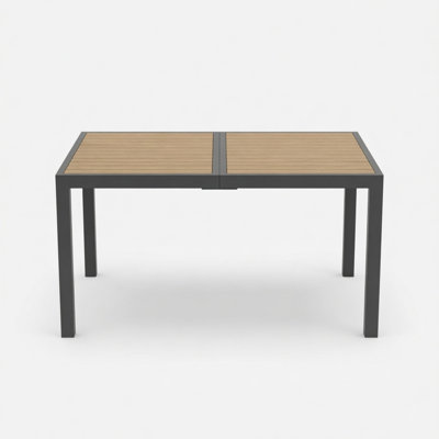 Table de salle à manger rectangulaire 59 po en aluminium gris 59 po