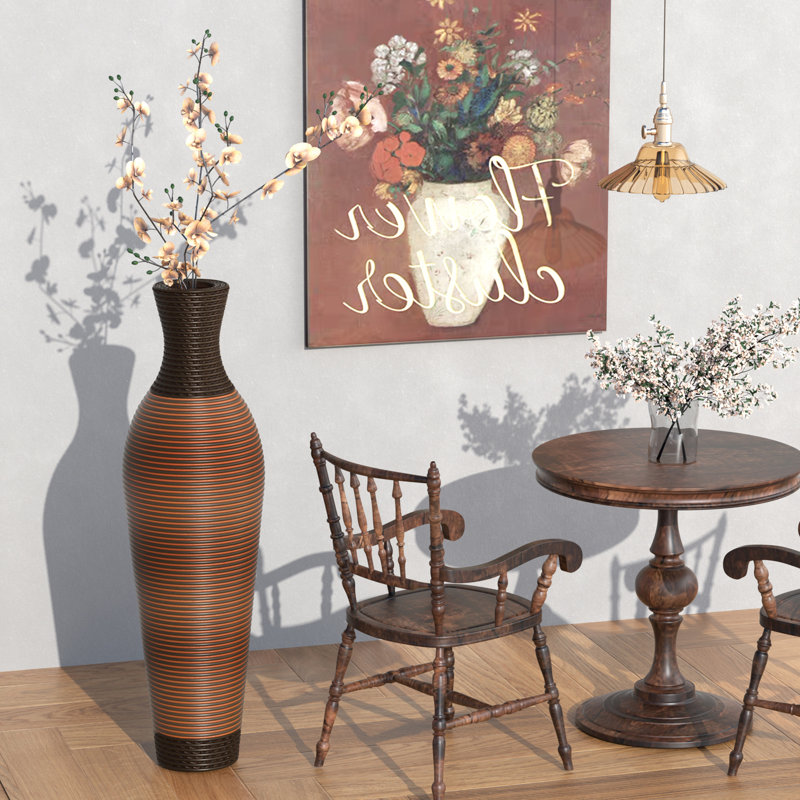 vases de sol design debout avec élégantes finitions bicolores brun foncé
