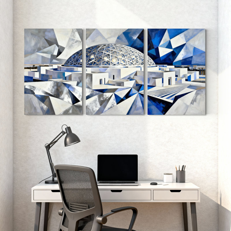 Ensemble de 3 impressions d'art sur toile avec villes et pays, H 24 po x l 48 po
