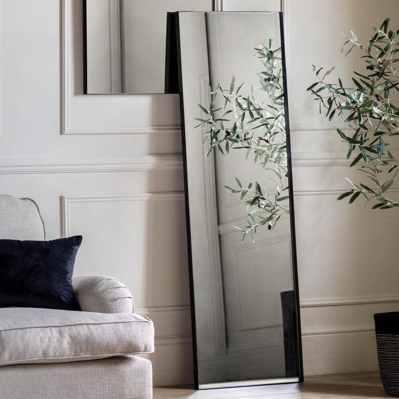 Frine Metal Rectangle Wall Mirror, Black
