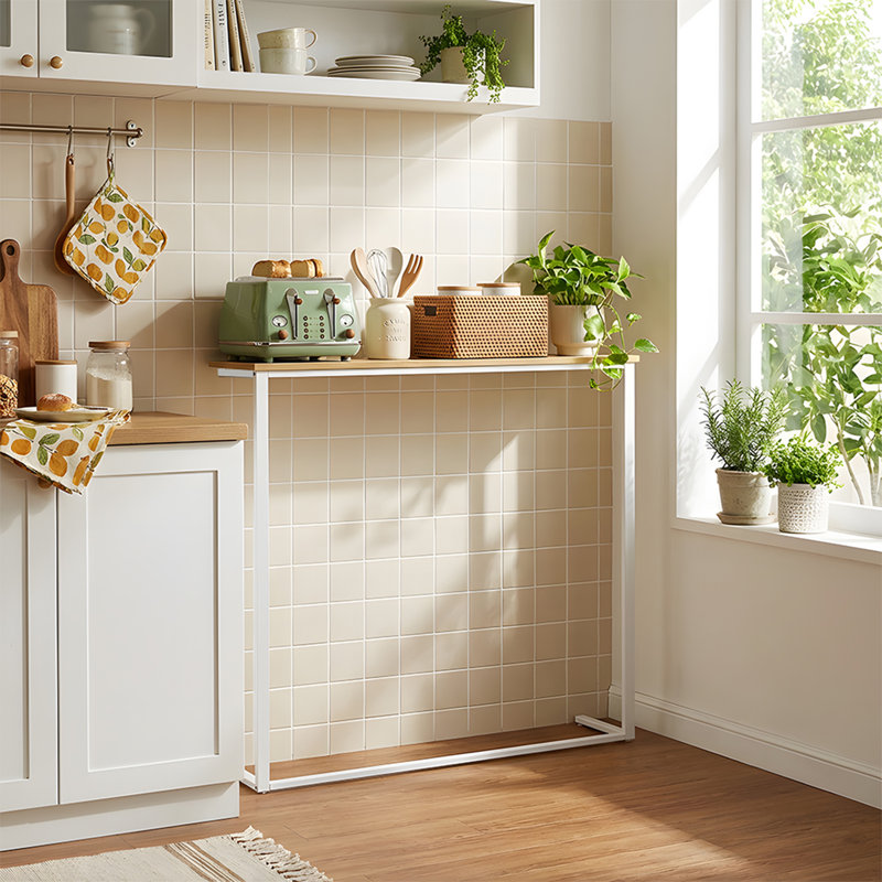 Wood-Grain Narrow Console Table