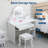 Kids Vanity Set with Lighted Mirror and Stool, Adjustable LED Lights-1375992111