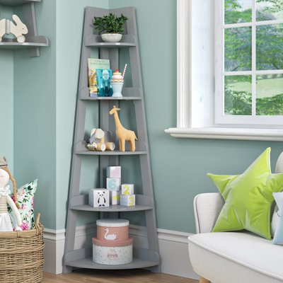 RiverRidge Kids 5-Tier Corner Ladder Playroom Display Bookshelf Organizer by RiverRidge Home