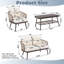 Ensemble de conversation d'extérieur en corde avec table basse, causeuse et chaises en bois d'acacia-422779176-422779179