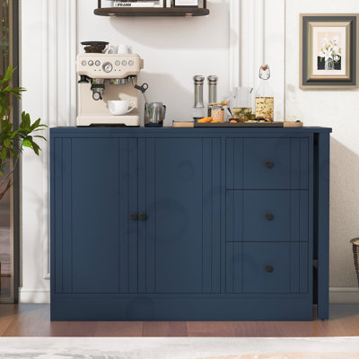 Sideboard with Extendable Table, 2 Doors and 3 Drawers