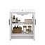 Ensemble de meuble-lavabo simple 30 po avec lavabo en céramique, blanc, bois massif-518037203-518037201