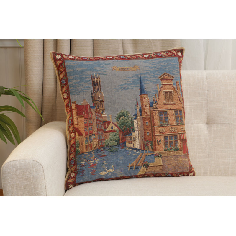 III Torens European Cushion Covers, Blue/Brown/Red Landscape 4
