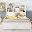Lit plateforme pleine grandeur avec tablettes coulissantes, lit gigogne et 2 tiroirs-263403343