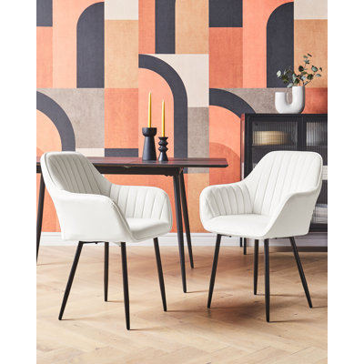 Achikam 49cm H Velvet Upholstered Metal Wing Back Side Chair
