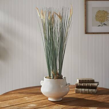 Primrue 47'' Faux Pampas Grass Grass in Decorative Vase