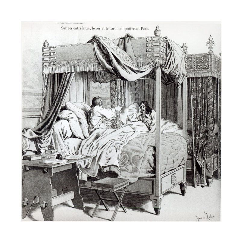 «Maurice Leloir Richelieu révélant un complot de Cinq-Mars à Louis XIII, 1642, art sur toile, H 14 po x l 14 po