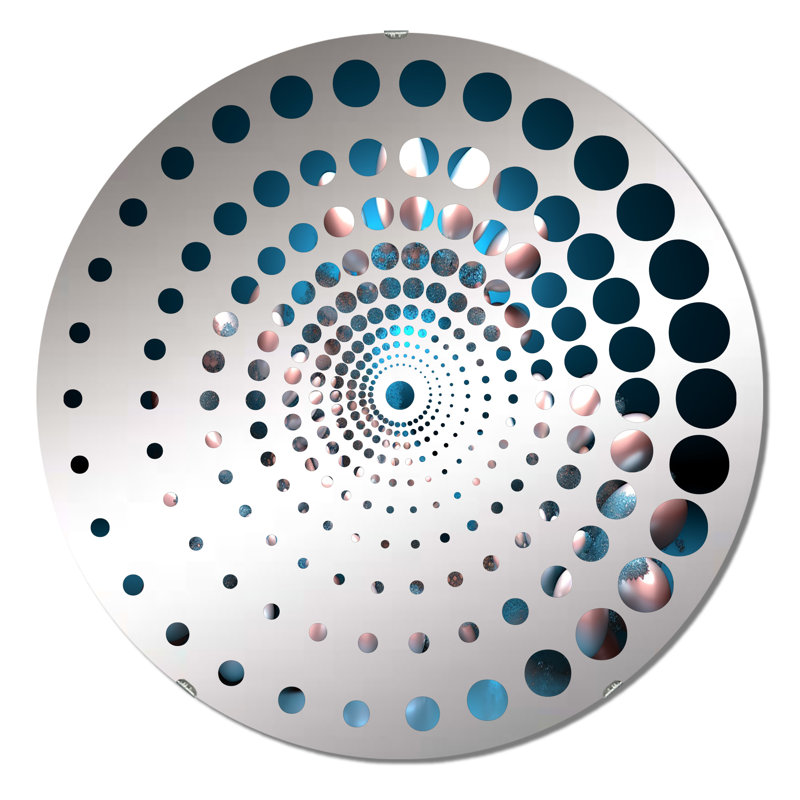 Fractal 3D Universe en bleu futuriste - Miroir mural, 23,6 po x 23,6 po