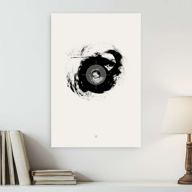 Art abstrait abstrait abstrait contemporain "Enso", 24" H x 16" W