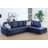 Delacourt 103.5" Wide Faux Leather Sofa & Chaise