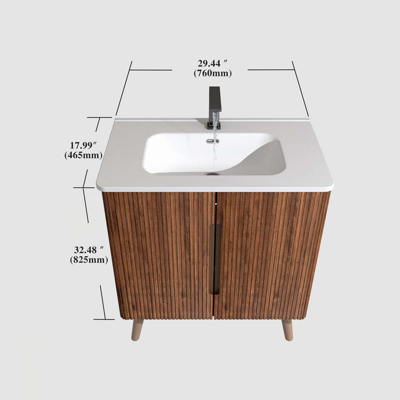 Modern Freestanding Bathroom Vanity with Multiple Functional Features