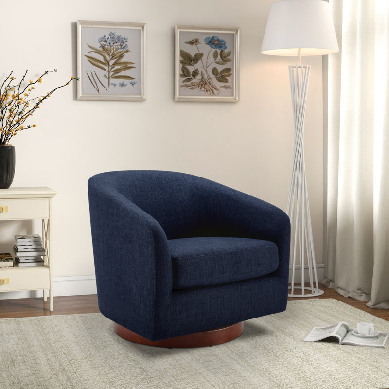 AllModern Bennett Upholstered Swivel Barrel Chair & Reviews | Wayfair