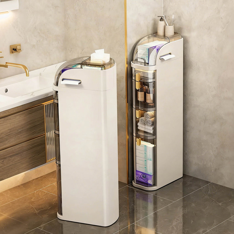 Bathroom Floor Cabinet, 5-Tier Narrow Bathroom Storage Cabinet For Small Space