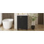 Meuble-lavabo simple 24 po avec lavabo en céramique, tablettes latérales ouvertes, porte à fermeture en douceur, structure en pin massif, autoportant
