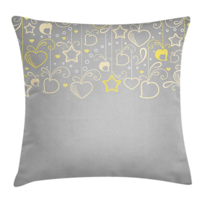 Indian Swirl Hearts Square Pillow Cover