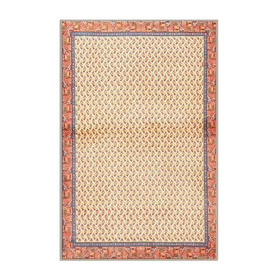 Tapis géométrique beige / rouge