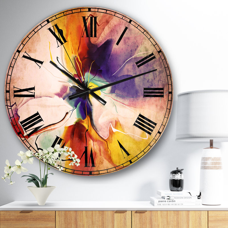 Creative Flower en plusieurs couleurs - horloge murale moderne, Moyen