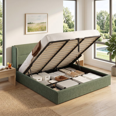 Lit plateforme tapissier avec rangement Gaillarde
