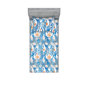 Bleu ciel et orange / motif ikat blanc