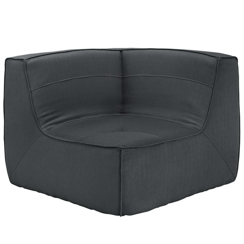 Canapé d'angle en tissu gris anthracite Align, Mélange de polyester gris anthracite