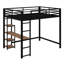  Lit mezzanine en métal Byblos avec bureau intégré et tablettes de rangement