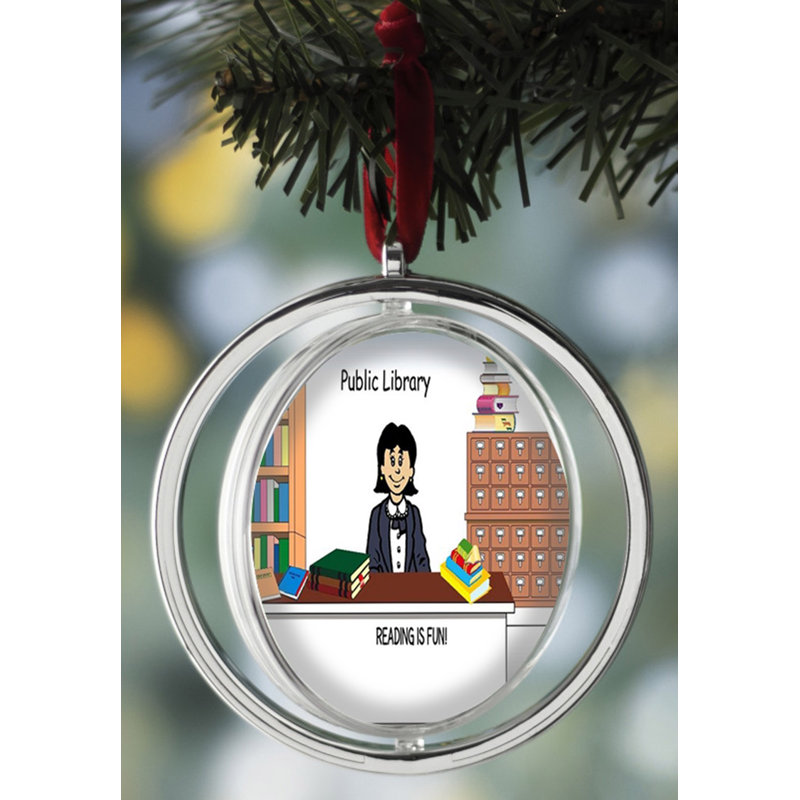 Ornement de Noël personnalisable Librarian, Oui