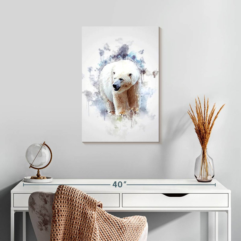 Ours polaire de couleur Brampt, H 24 po x l 16 po