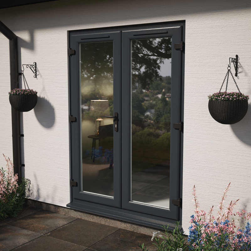 Crystal Direct Clear Glass Finish Polyvinyl Chloride (PVC) Prehung Door, 1490mm x 2090mm