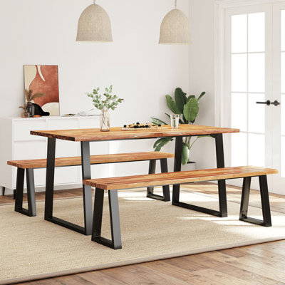 Manilla 2 - Person Acacia Patio Dining Set with Rectangular Table