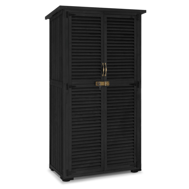 Remise extérieure pour outils avec 2 portes, Noir