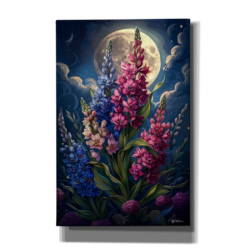 «Epic Graffiti« Lunar Snaptastic Pink and Blue 1 »par Momart, art mural sur toile, 26 po x 40 po