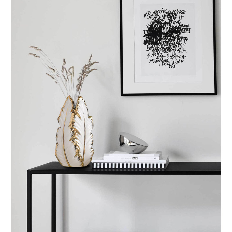 Vase à fleurs, vases élégants, Blanc / or
