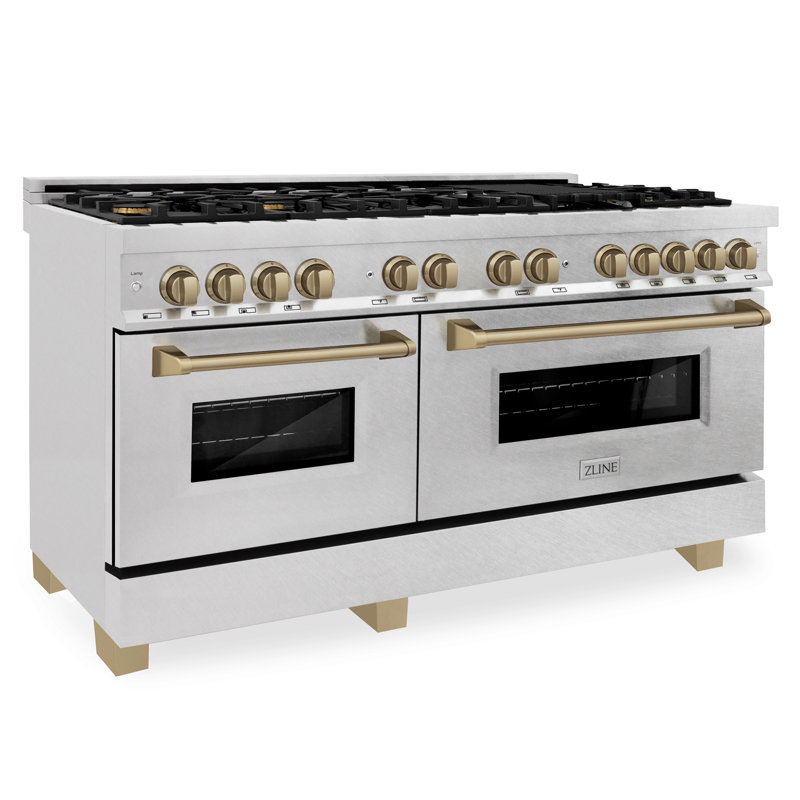 ZLINE Autograph 60" Legacy Dual Fuel Range, Satin Stainless Steel/White Matte