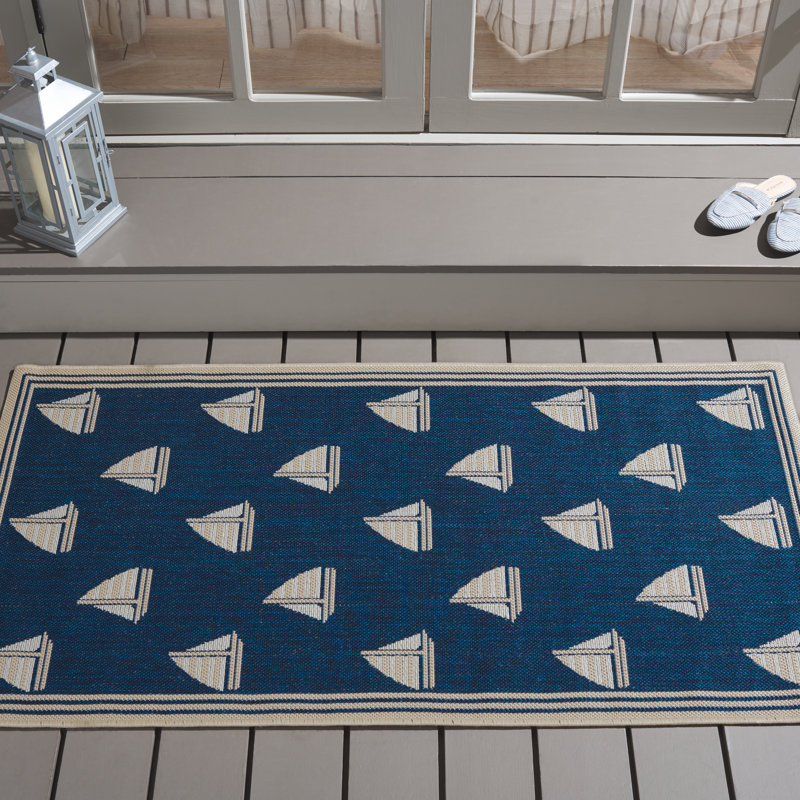 Tapis d'intérieur / extérieur à motif géométrique Sezis Performance, Rectangle 2 pi 7 po x 5 pi