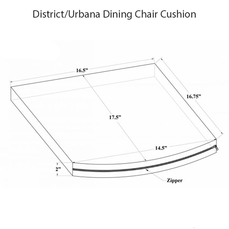 District & Urbana Dining Chair Cushion - Canvas Natural, Gray