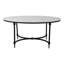 Table basse moderne avec plateau en marbre et base en métal - Table de salon au style contemporain élégant - 36,5 po, blanc