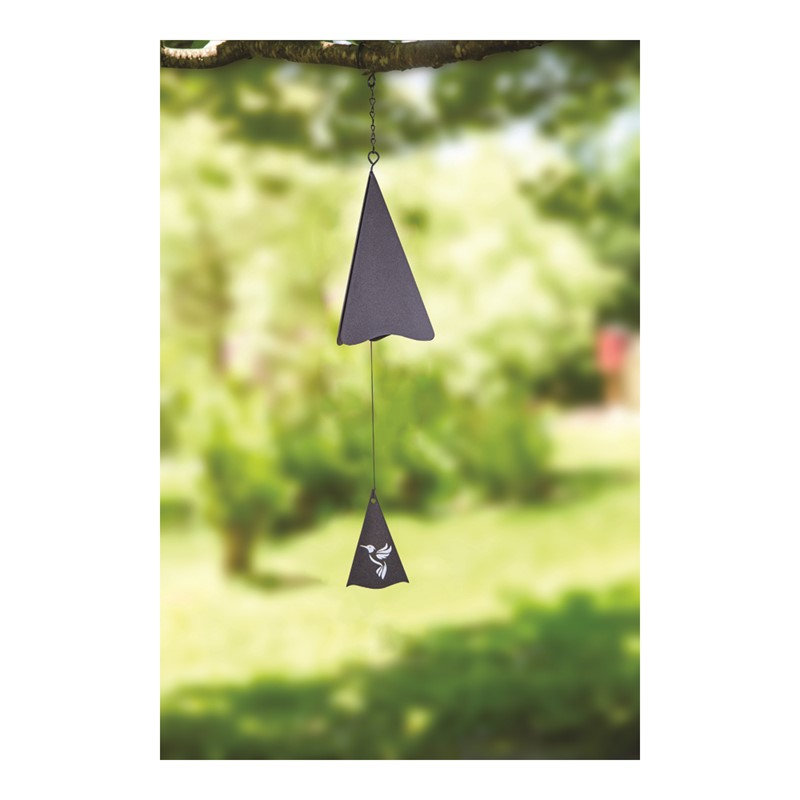  Black Hummingbird Triangle Wind Bell 24"