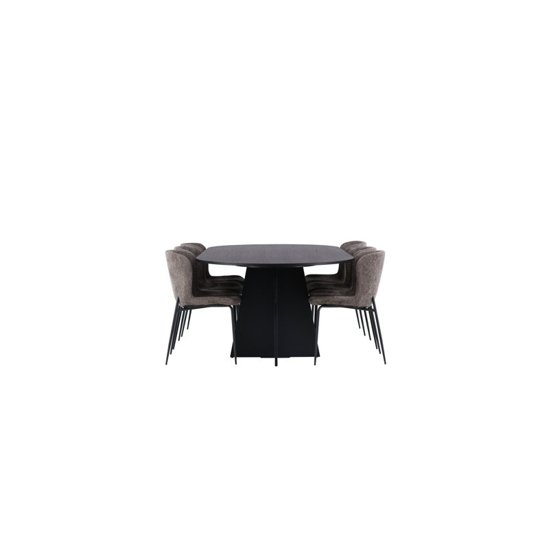Mirador 6 - Person Dining Set, Dark Grey, Dark Grey